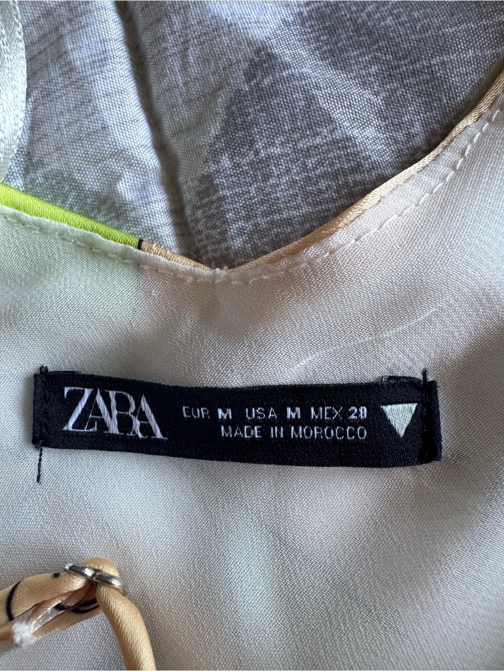 Zara Pastel Abstract Cutout Slip Mini Dress - Blue, Green, Cream - Picture 4 of 10